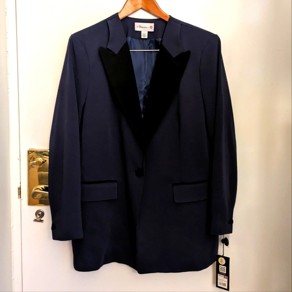 🆕 3.1 Philip Lim for Target Tuxedo Blazer Blue Black XL Women's - Picture 14 of 16